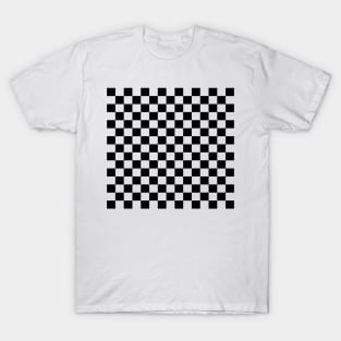 black and white racing and checkered pattern T-Shirt